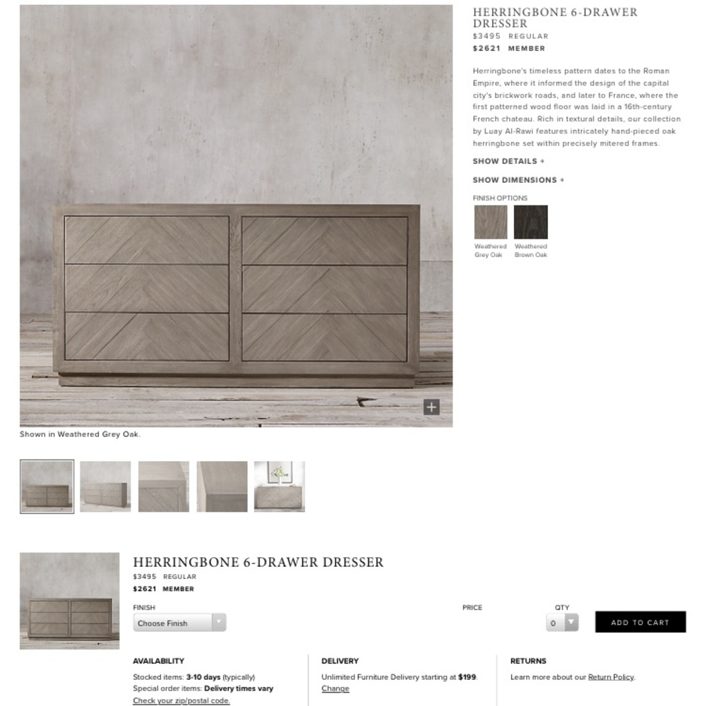 Herringbone dresser